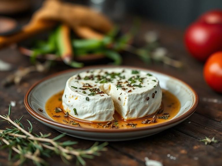 Baked goat cheese with herbs