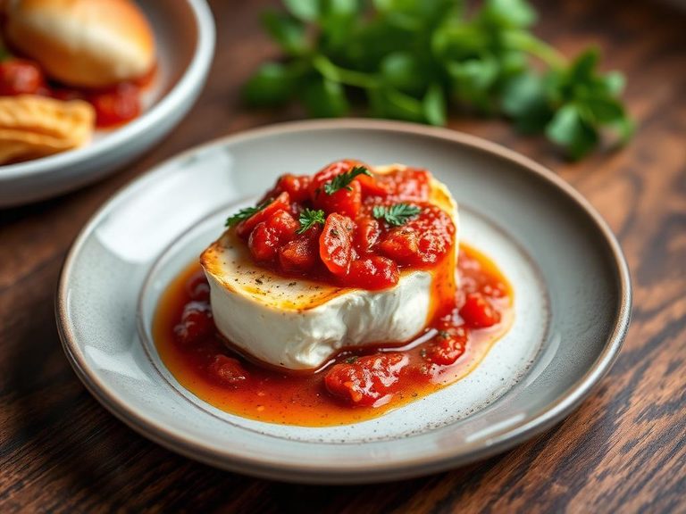 Baked goat cheese with marinara