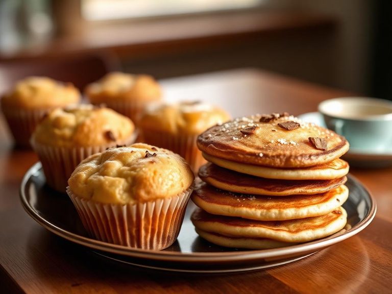 Baked goods like muffins and pancakes