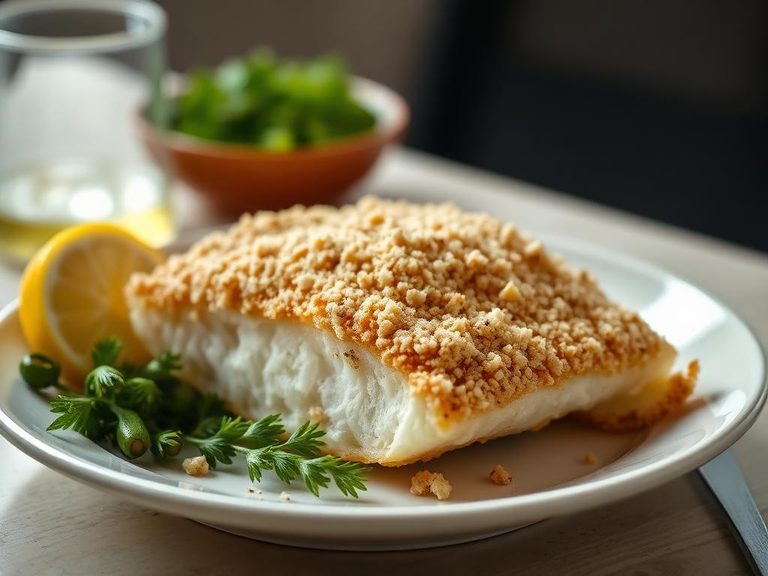 Baked Haddock with Crumb Topping
