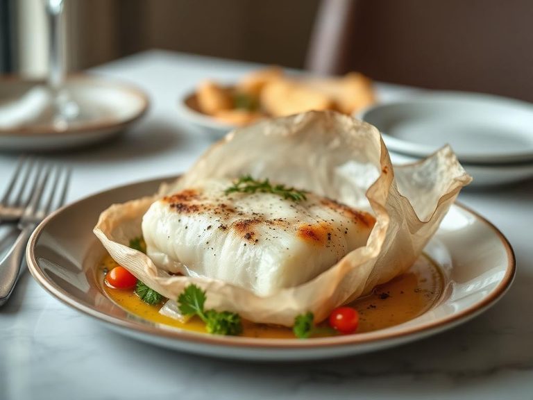 Baked Halibut en Papillote