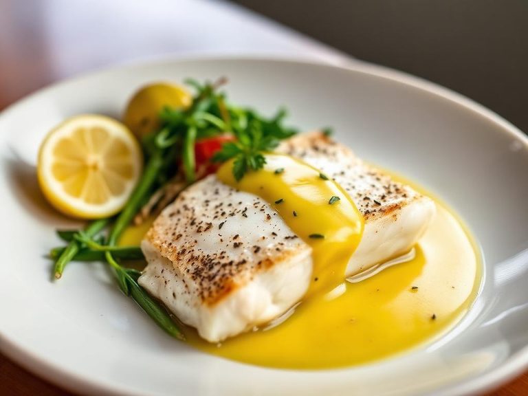 Baked Halibut with Lemon-Butter Sauce