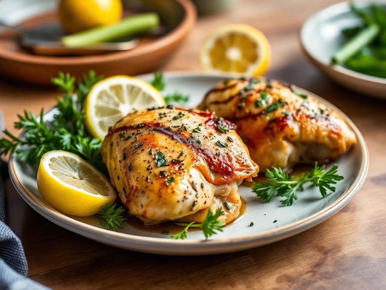 Baked Lemon Herb Chicken Thighs