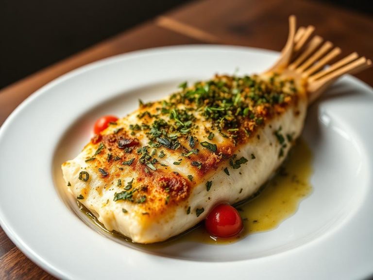 Baked lingcod with herb crust