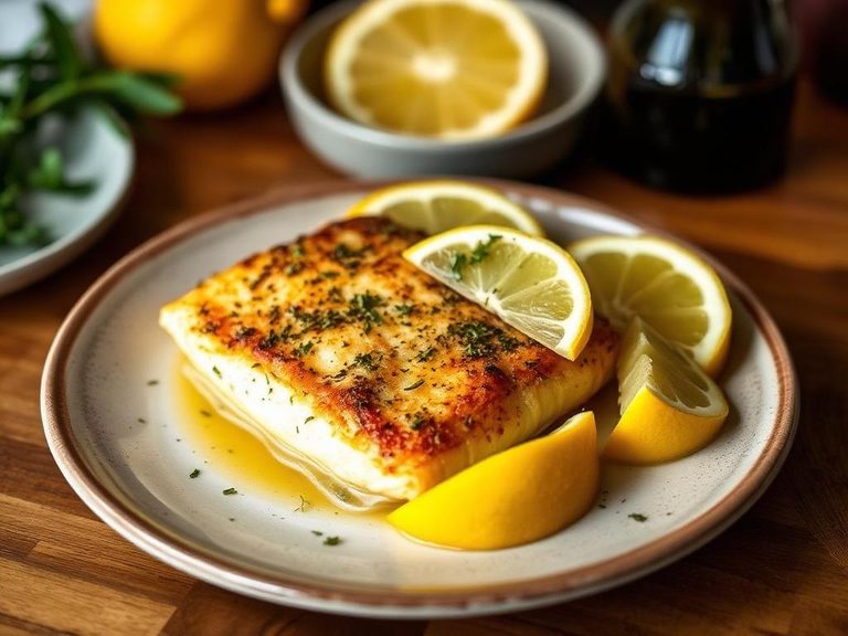 Baked Orange Roughy with Lemon and Herbs