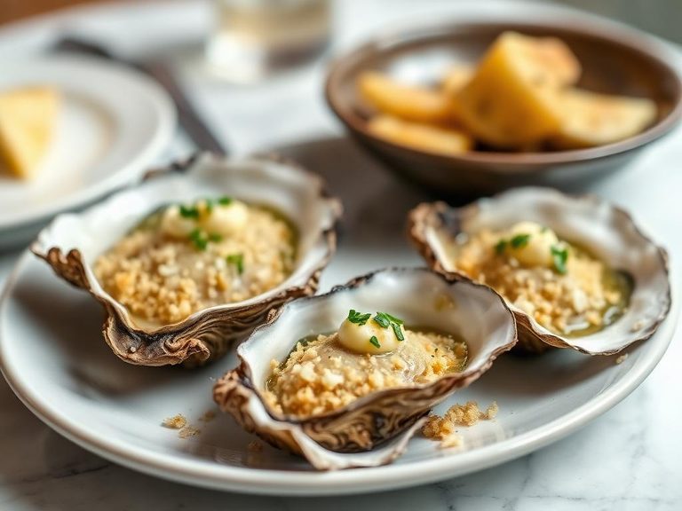 Baked Oysters with Parmesan and Breadcrumbs