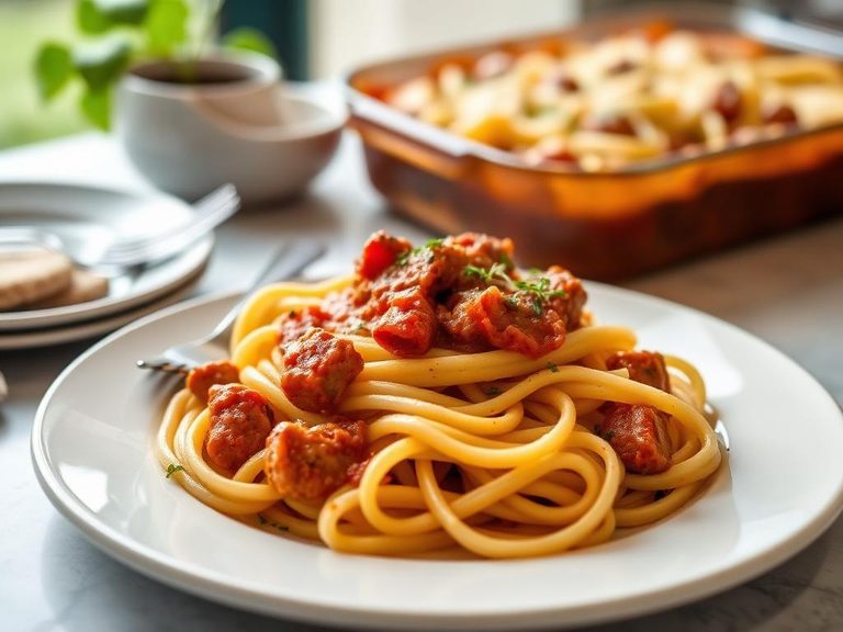 Baked Pasta with Sausage and Tomato Sauce