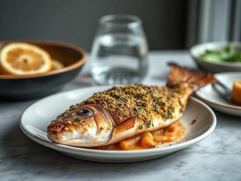 Baked Perch with Herbed Crust