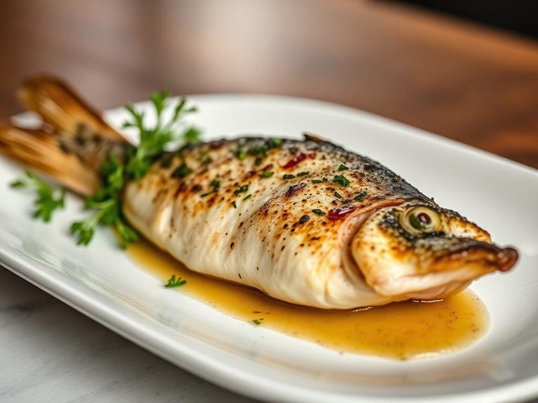 Baked perch with herbs