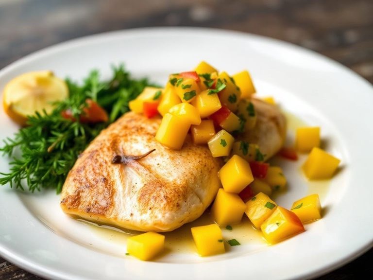 Baked Pompano with Mango Salsa