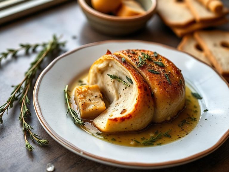Baked pout with herbs