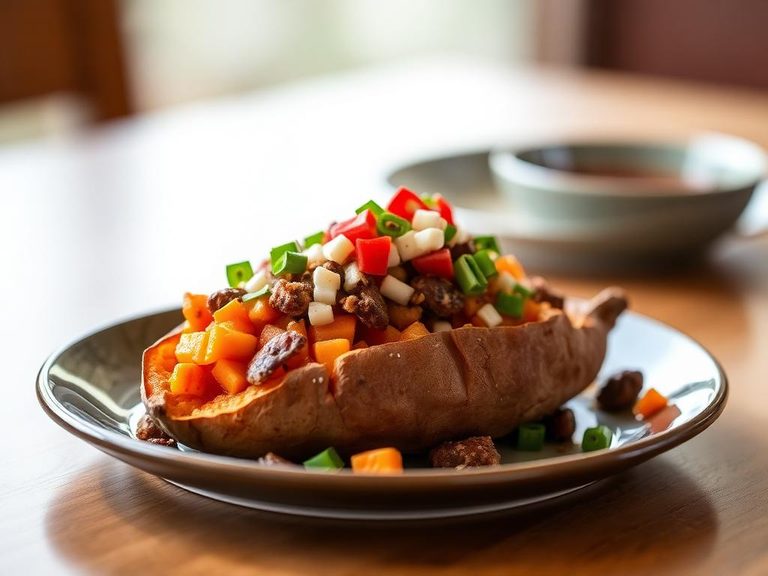 Baked Sweet Potato with toppings