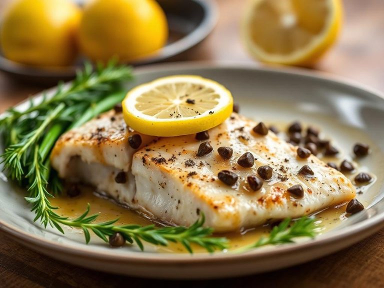 Baked Swordfish with Lemon and Capers