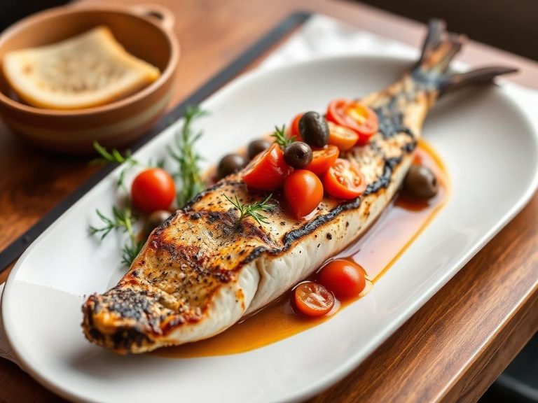 Baked Swordfish with Tomato and Olives