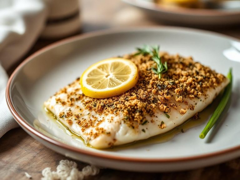 Baked Tilapia with Lemon-Herb Crust
