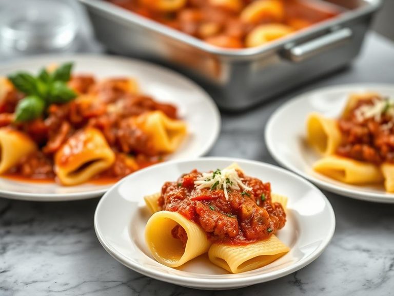 Baked Tortellini with Tomato Sauce and Cheese