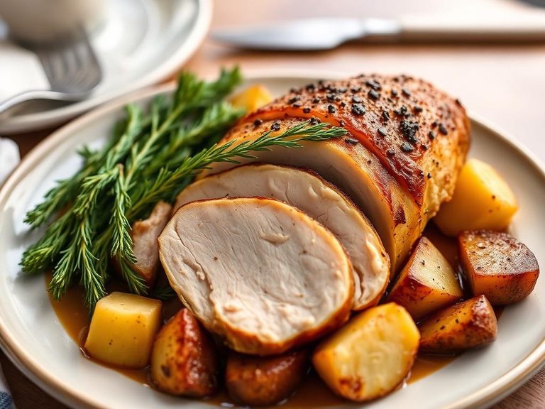 Baked Turkey Breast with Roasted Potatoes