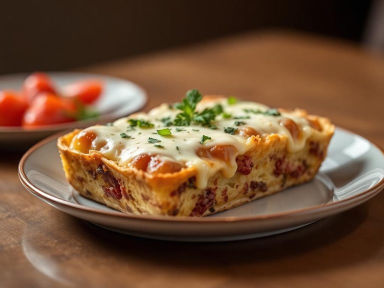 Baked with cheese topping