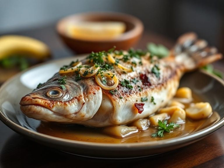 Baked Wolffish with Herbs