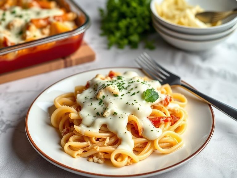 Baked Ziti with Alfredo Sauce