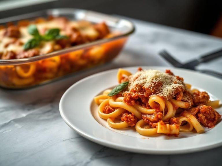 Baked ziti with cheese