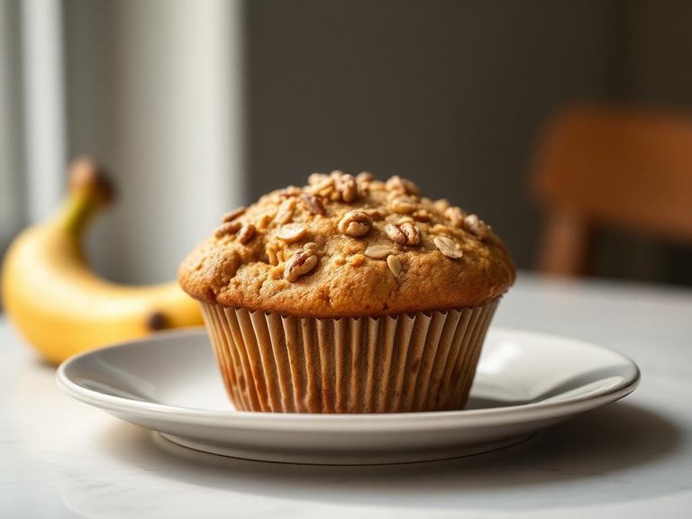 Banana nut oatmeal muffin