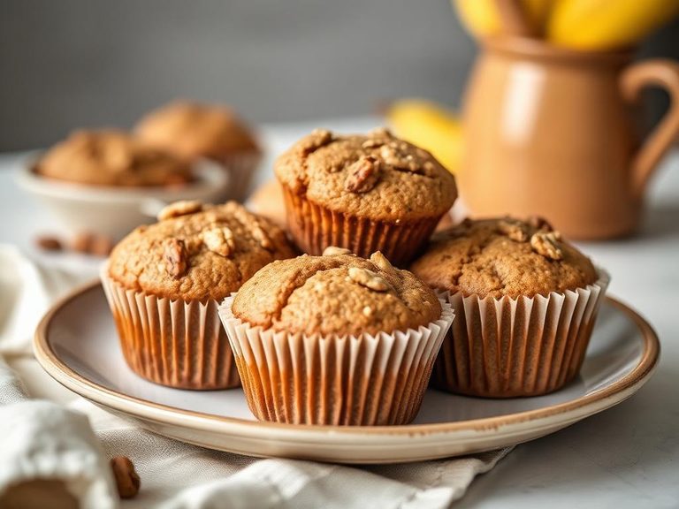 Banana nut whole wheat muffins