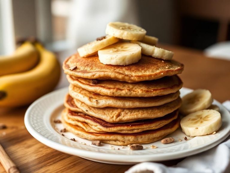 Banana Oat Whole Wheat Pancakes