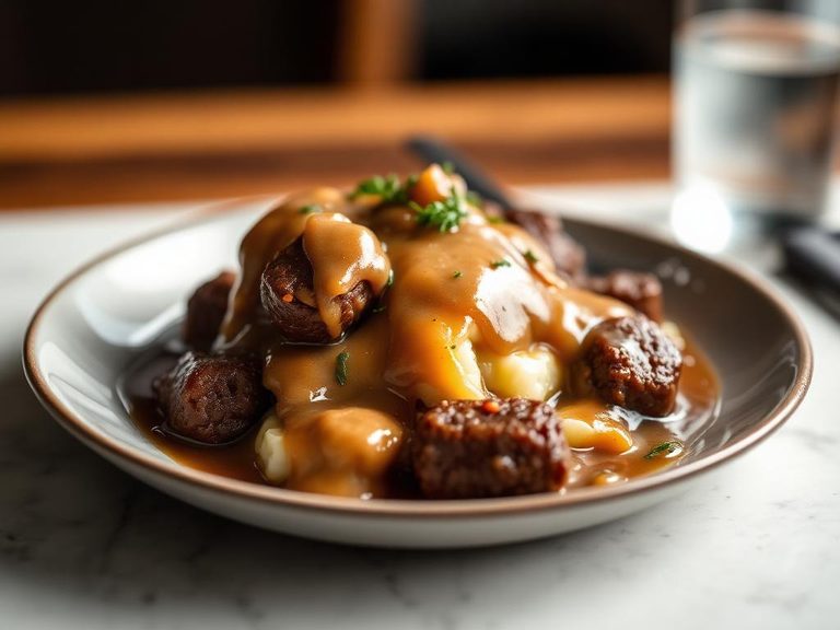 Bangers and Mash with Onion Gravy