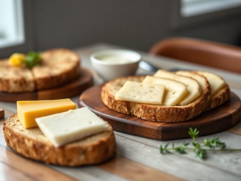 Barley bread with cheese platters