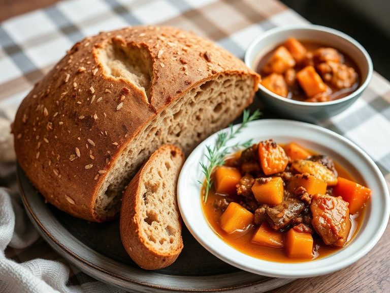 Barley bread with hearty stews