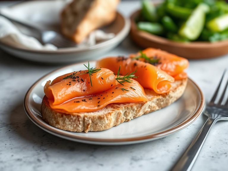 Barley bread with smoked salmon