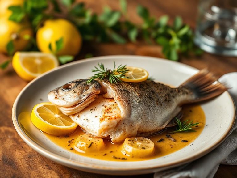 Bass en Papillote with herbs and citrus