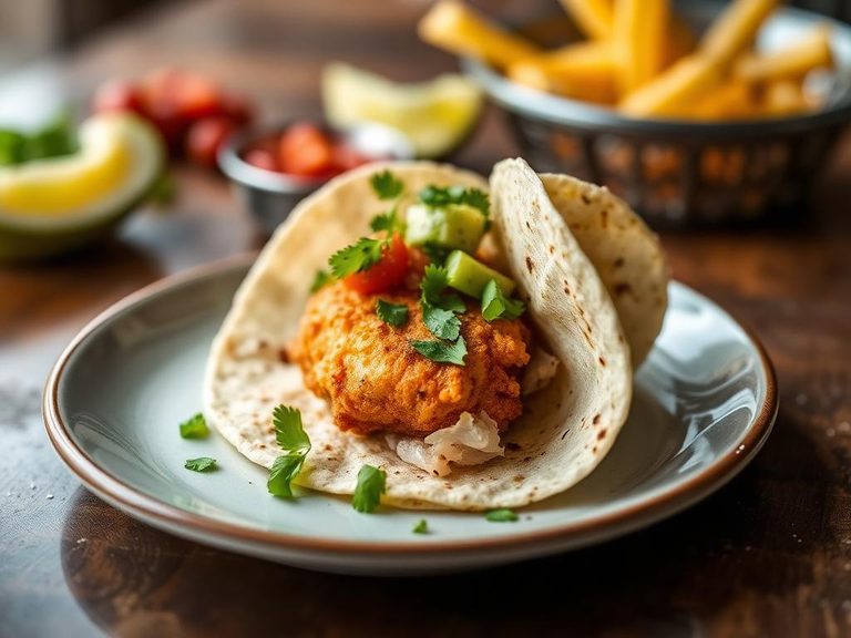 Batter-fried fish taco (deconstructed)