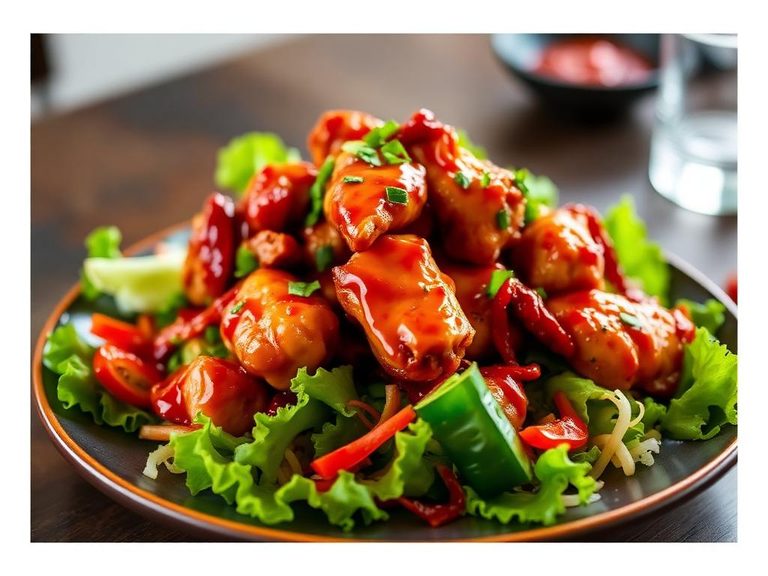 BBQ Chicken Wing Salad