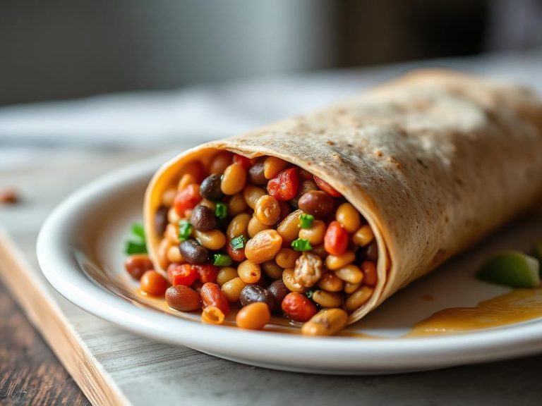Bean and Vegetable Burrito