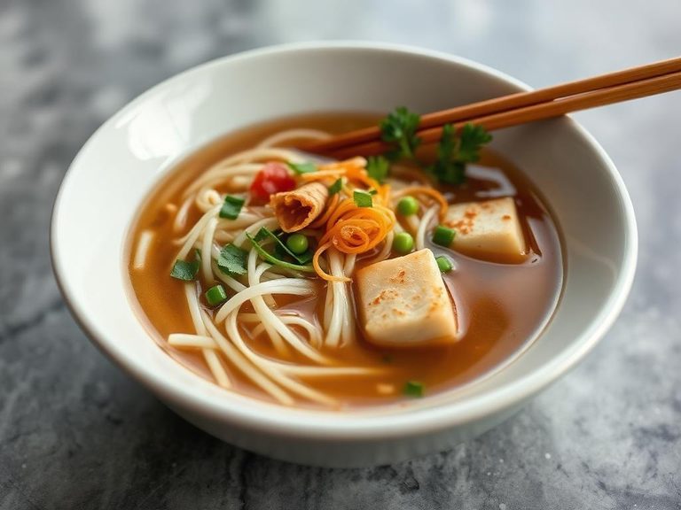 Bean sprout and tofu soup
