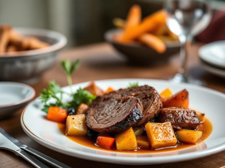 Beaver Roast with Root Vegetables