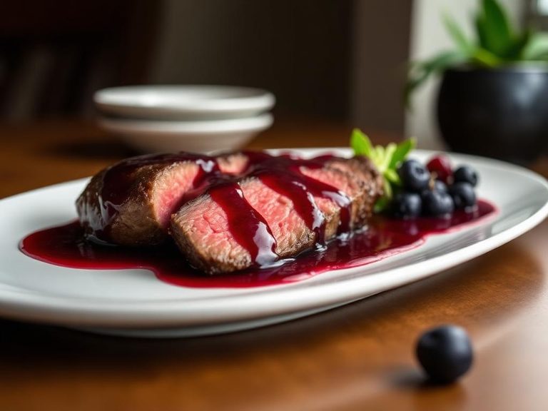 Beaver 'Steak' with Berry Reduction