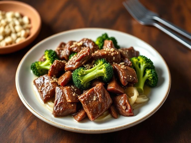 Beef and Broccoli in White Sauce