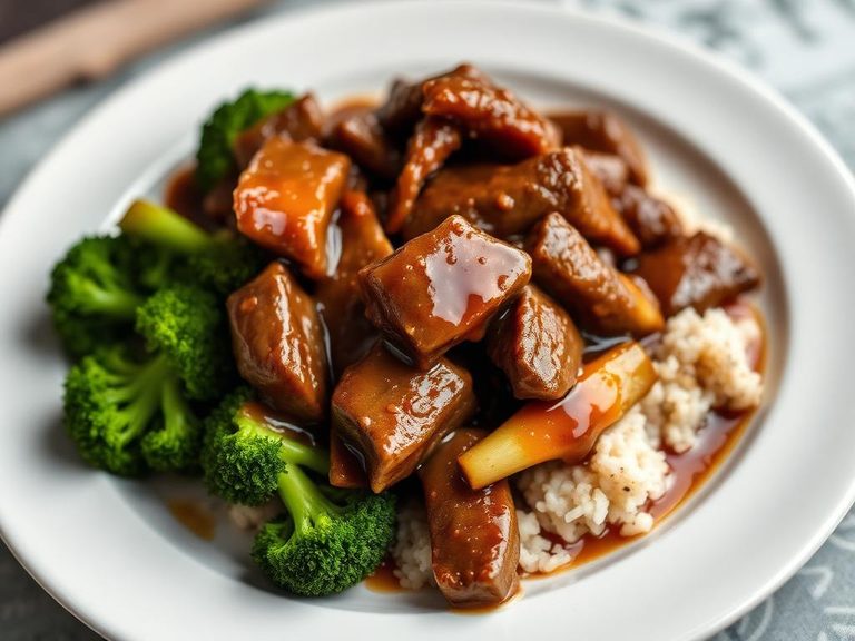 Beef and broccoli with brown sauce