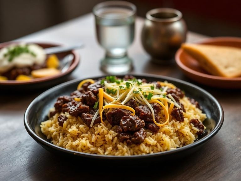Beef and Rice Skillet with Cheese