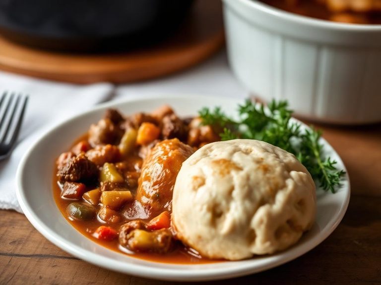 Beef and Vegetable Casserole with Dumplings