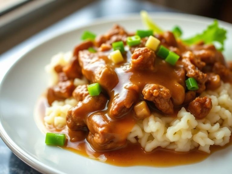 Beef Egg Foo Yung with Gravy