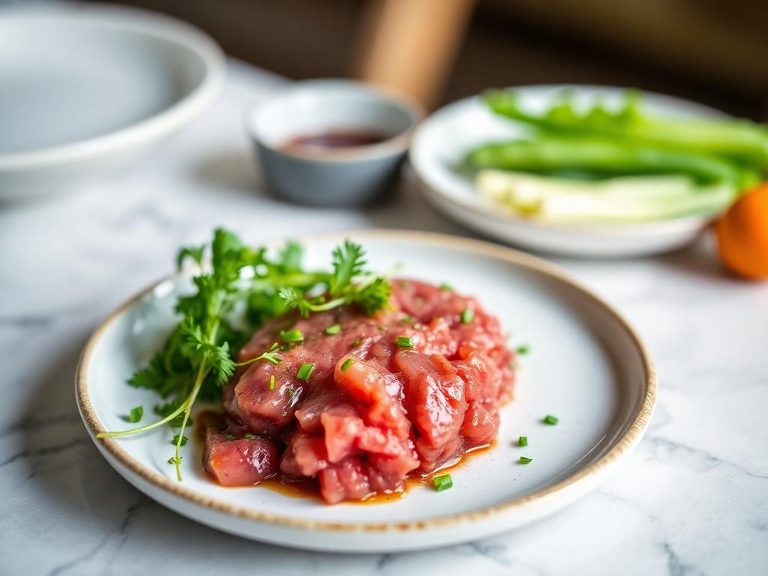 Beef heart tartare