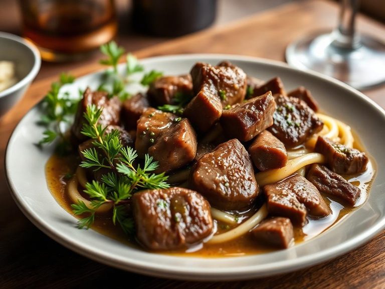 Beef in White Wine Sauce