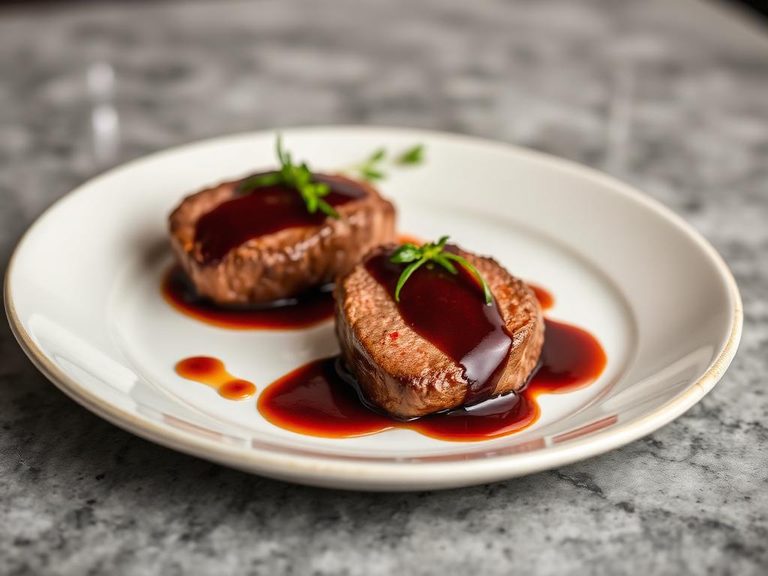Beef Medallions with Red Wine Reduction