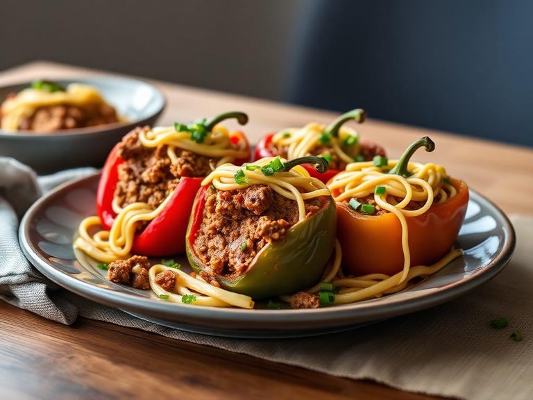 Beef Noodle Stuffed Peppers