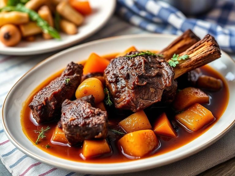 Beef rib stew with root vegetables