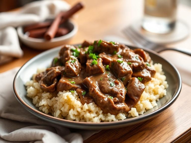 Beef Stroganoff with Rice